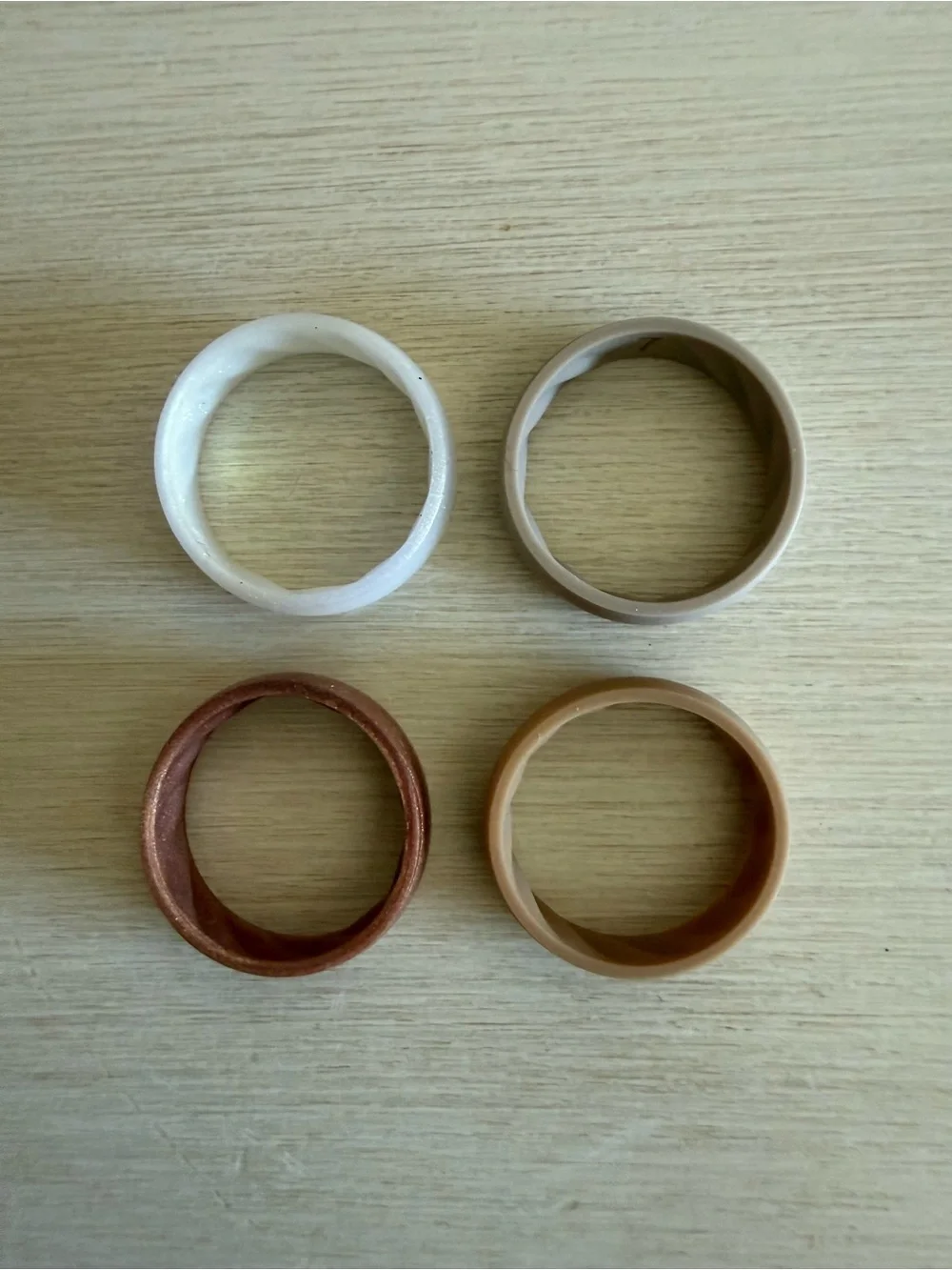 ✨ ThunderFit Silicone Wedding Band Set Neutral Rubber Rings Size 6.5-7 ✨